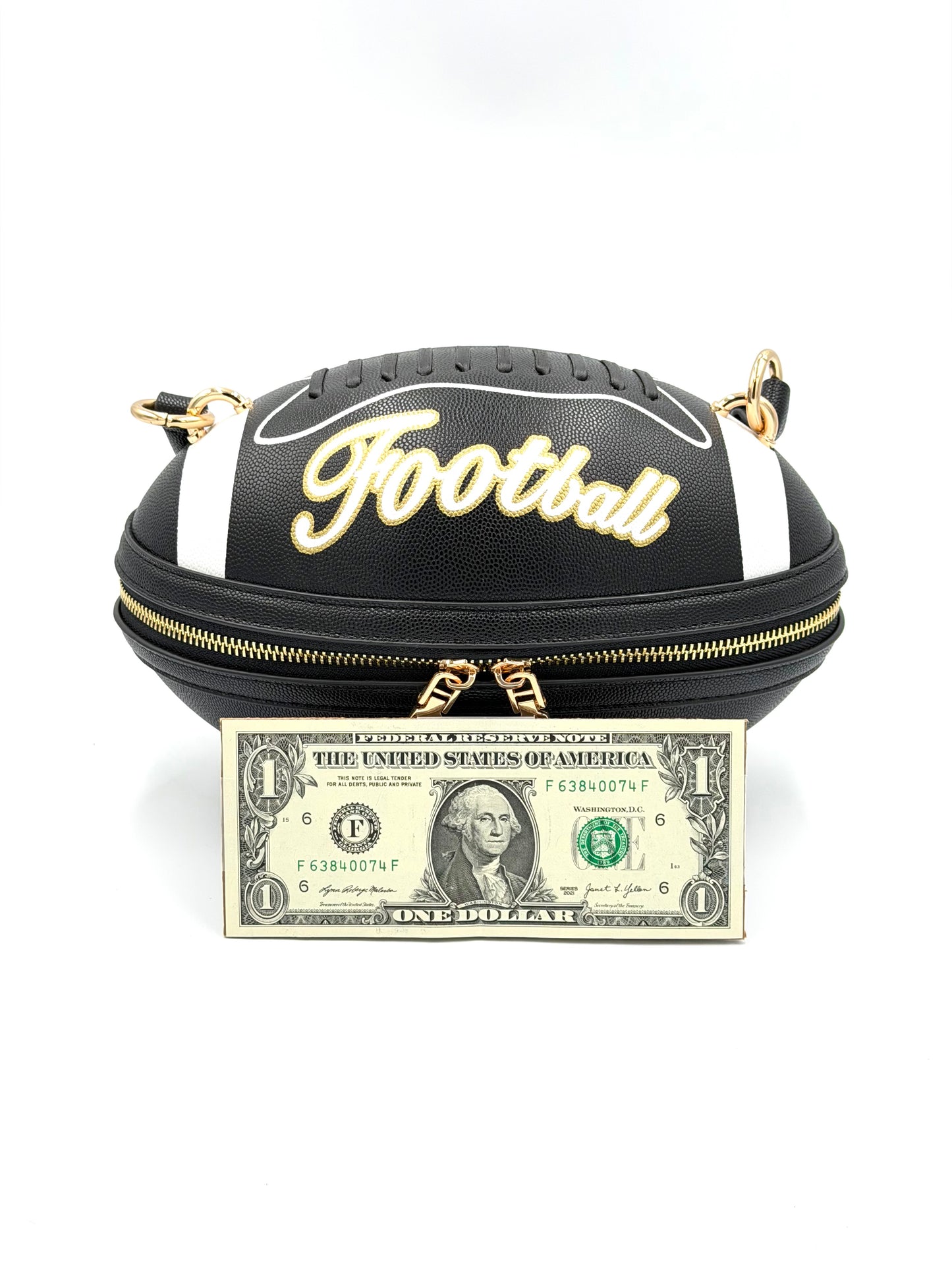 Game Day Glam: Football-Shaped Crossbody & Top-Handle Clutch