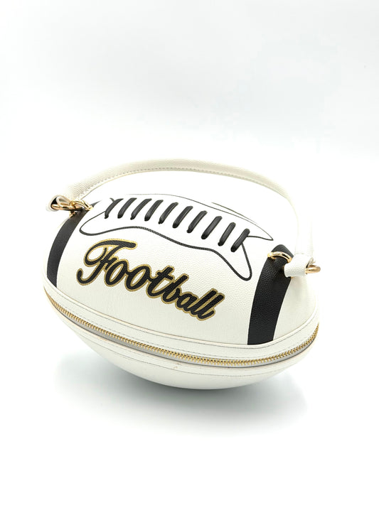 Game Day Glam: Football-Shaped Crossbody & Top-Handle Clutch