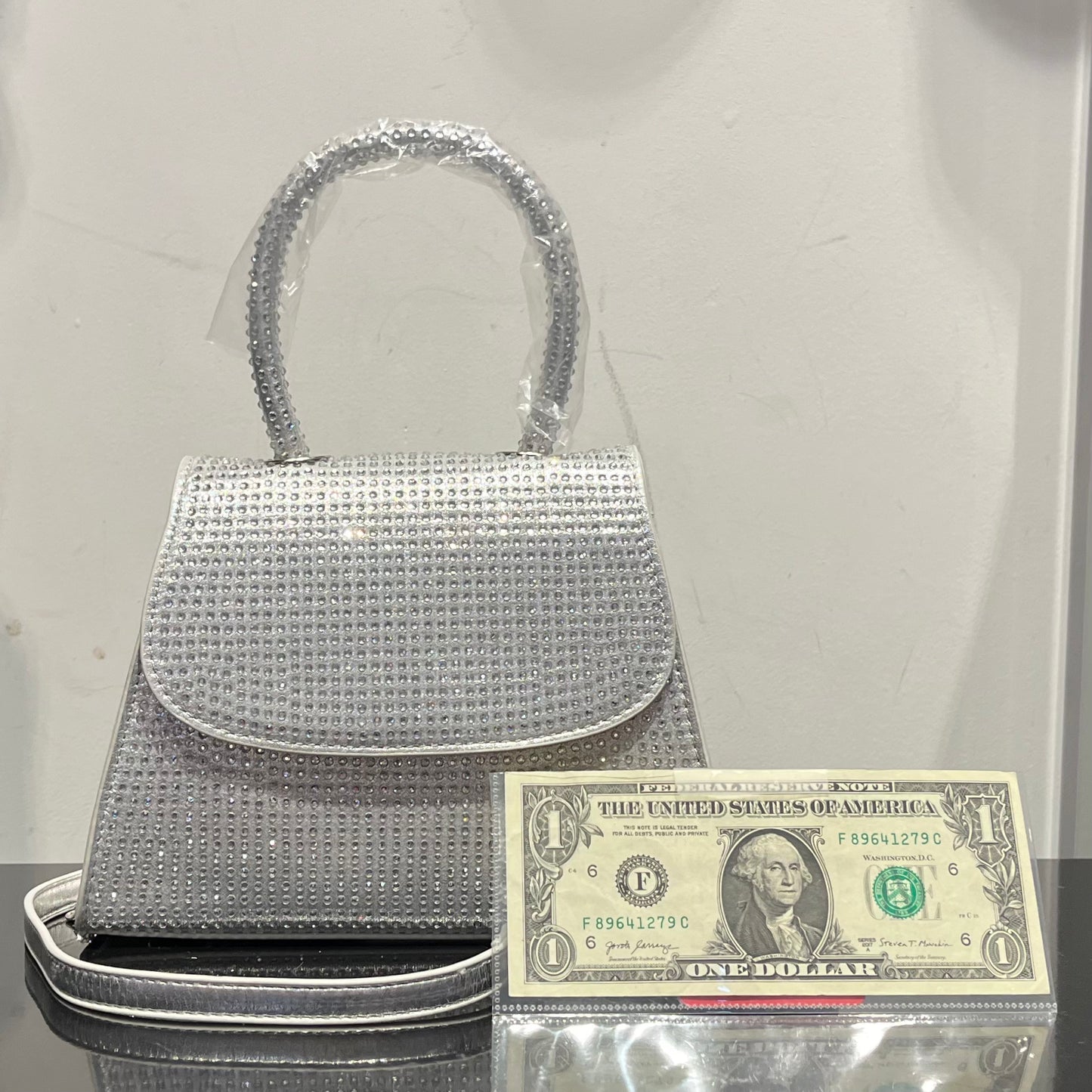 Hot Fix Stone Metallic Bag