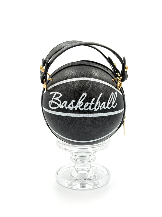 Novelty Basketball Crossbody Bag - Sporty Chic Round Purse