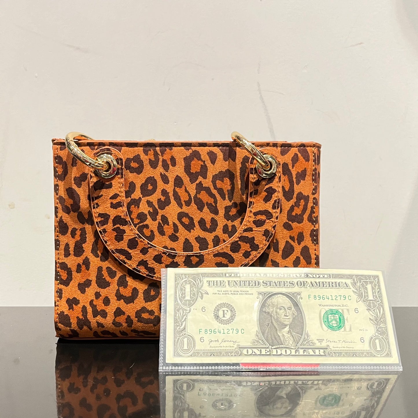 Suede Leopard Crossbody Bag