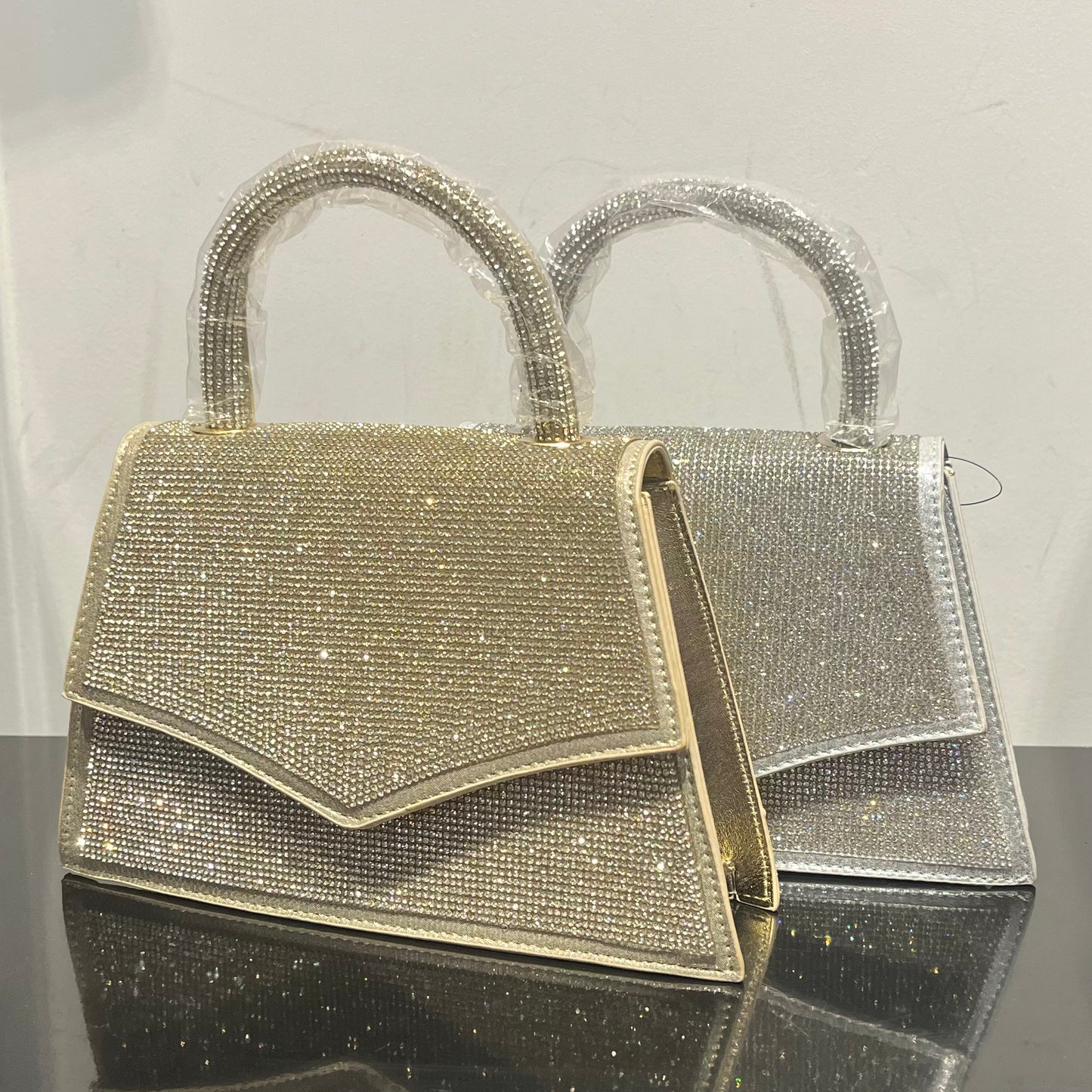 Rhinestone Top Handle Clutch