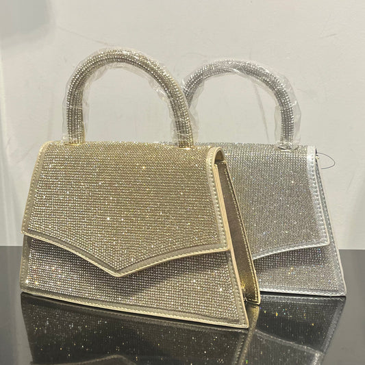 Rhinestone Top Handle Clutch