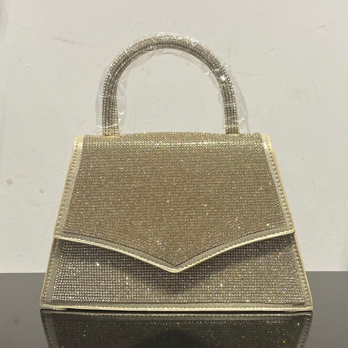 Rhinestone Top Handle Clutch