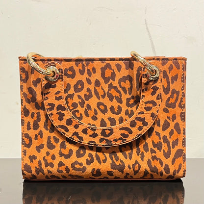Suede Leopard Crossbody Bag