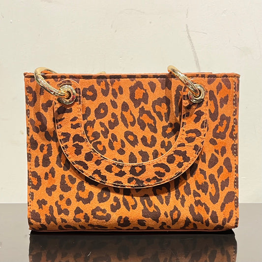 Suede Leopard Crossbody Bag