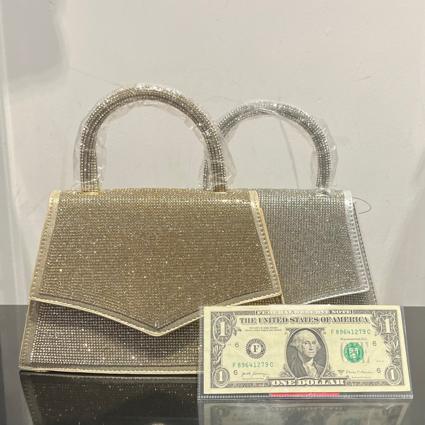 Rhinestone Top Handle Clutch