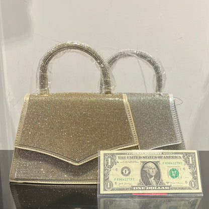 Rhinestone Top Handle Clutch