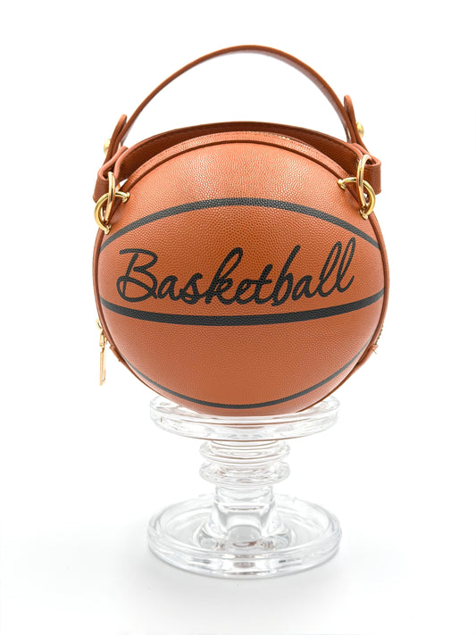 Novelty Basketball Crossbody Bag - Sporty Chic Round Purse