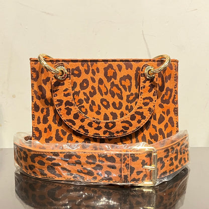 Suede Leopard Crossbody Bag