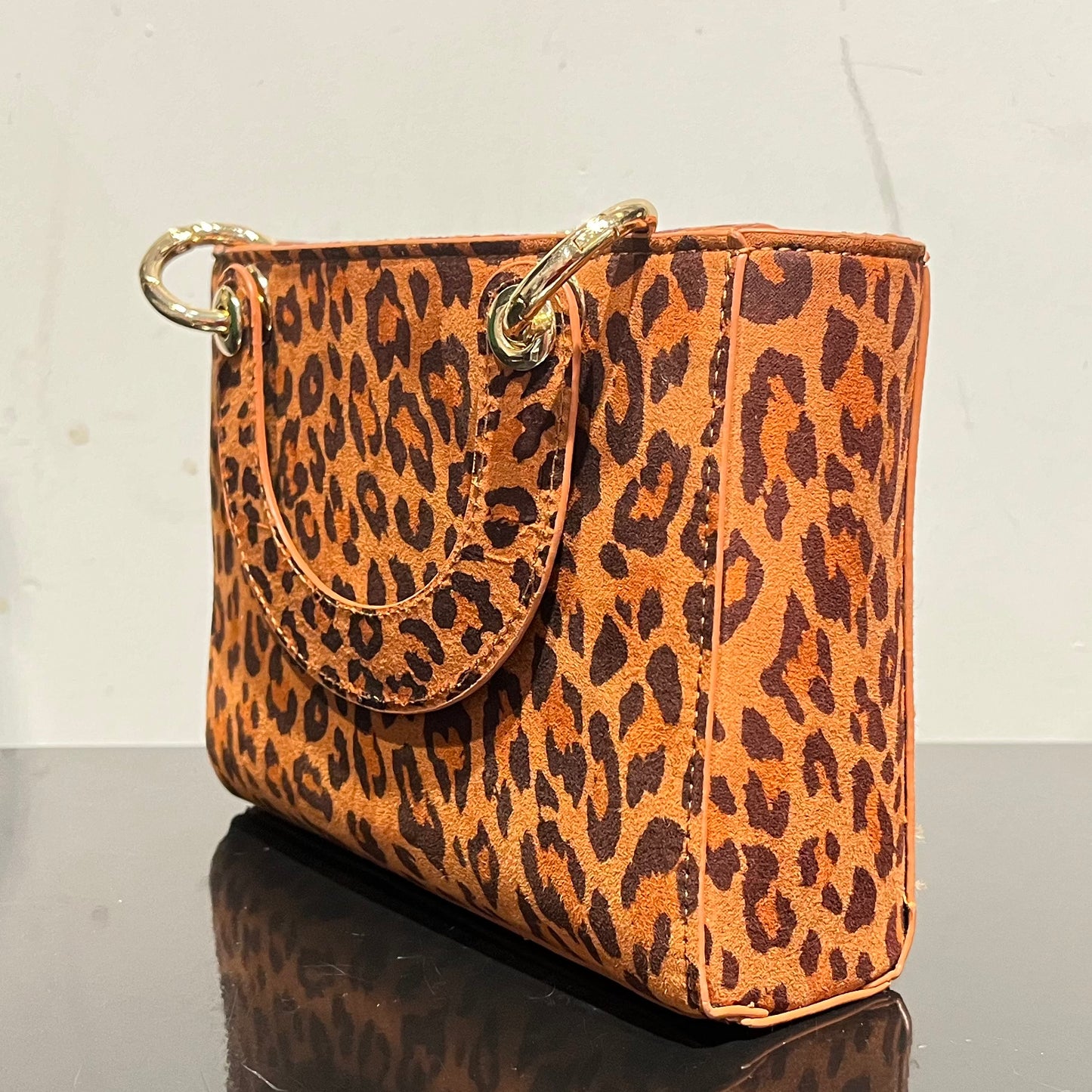Suede Leopard Crossbody Bag