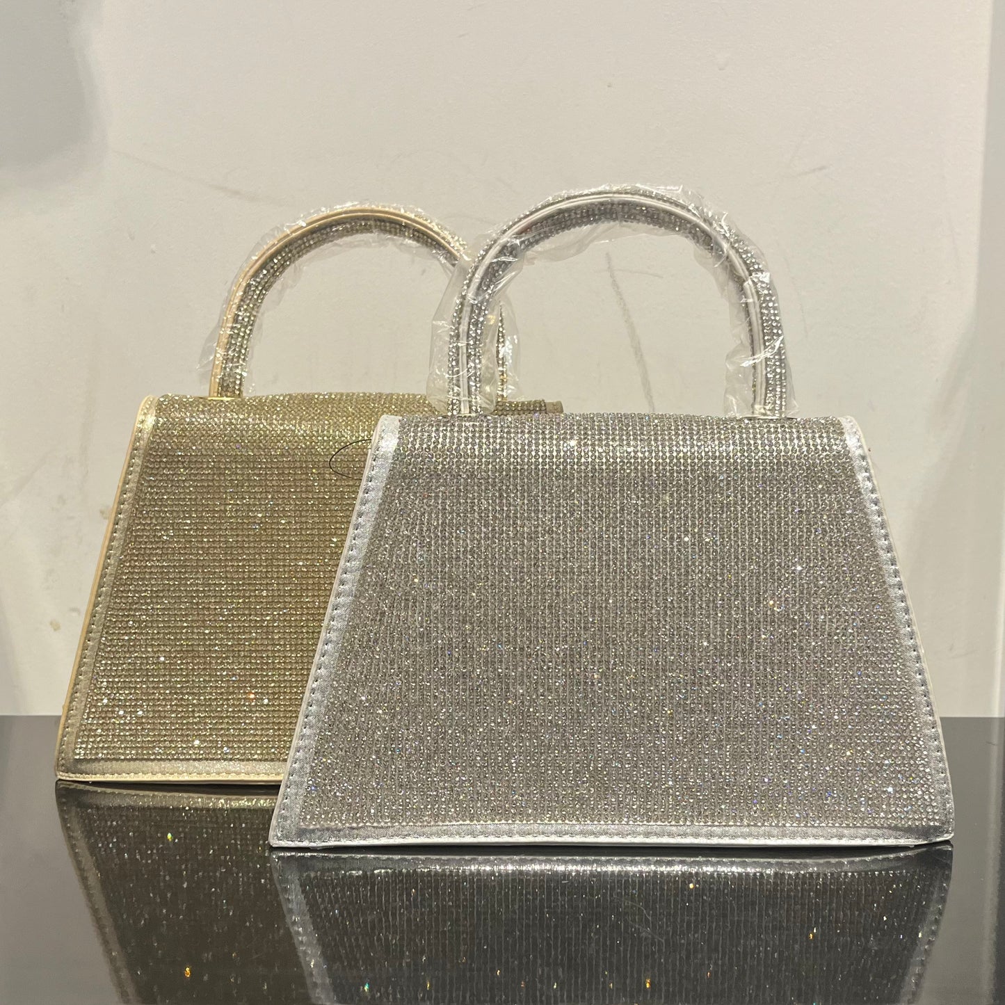 Rhinestone Top Handle Clutch