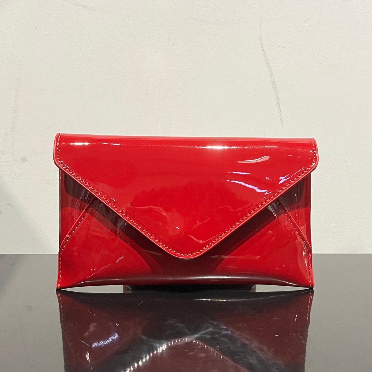 Enamel Envelope Clutch