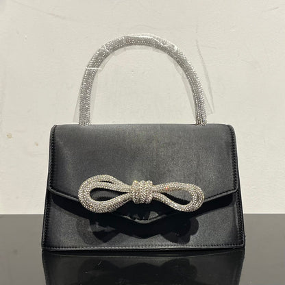 Rhinestone Ribbon Silk Bag