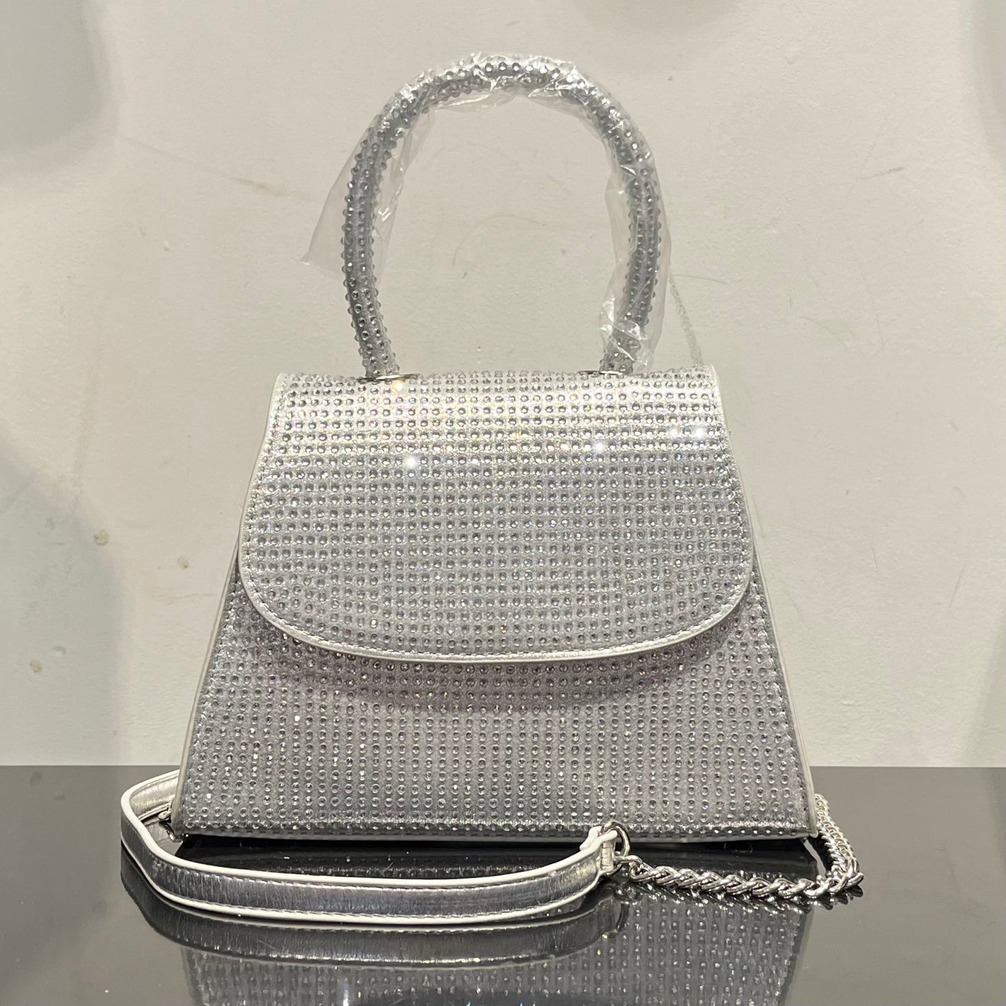 Hot Fix Stone Metallic Bag