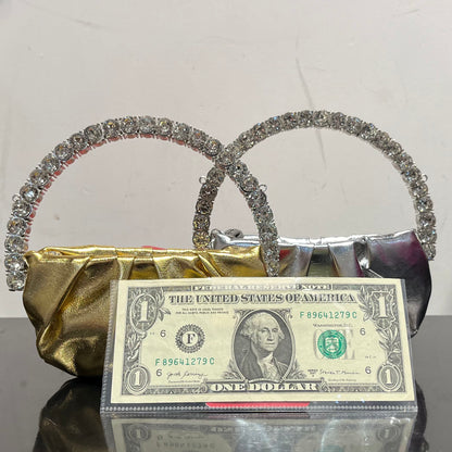 Metallic Stone Handle Bag