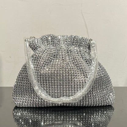 Studded Metallic Sack Clutch