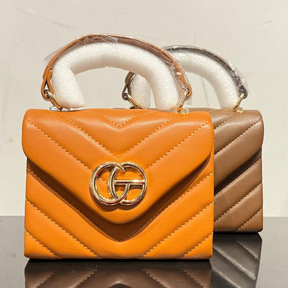 V-Stitched Leather Bag