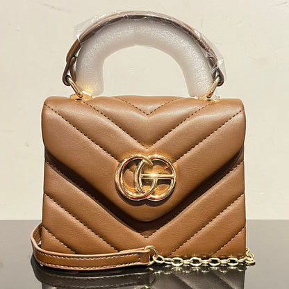 V-Stitched Leather Bag