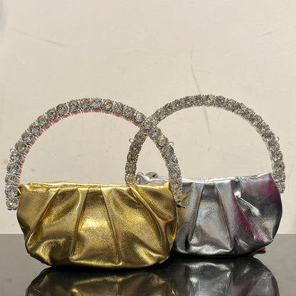 Metallic Stone Handle Bag