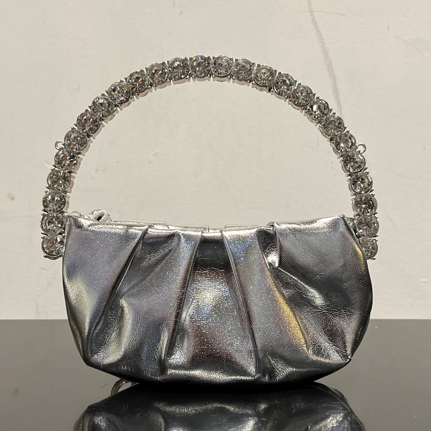 Metallic Stone Handle Bag