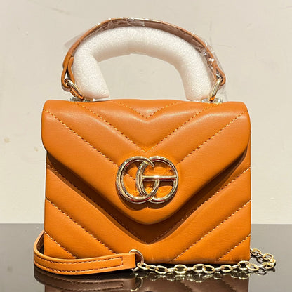 V-Stitched Leather Bag