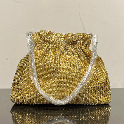 Studded Metallic Sack Clutch