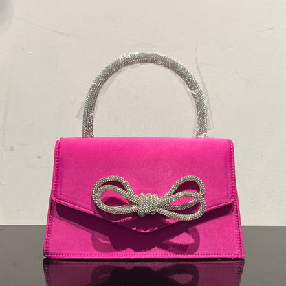 Rhinestone Ribbon Silk Bag