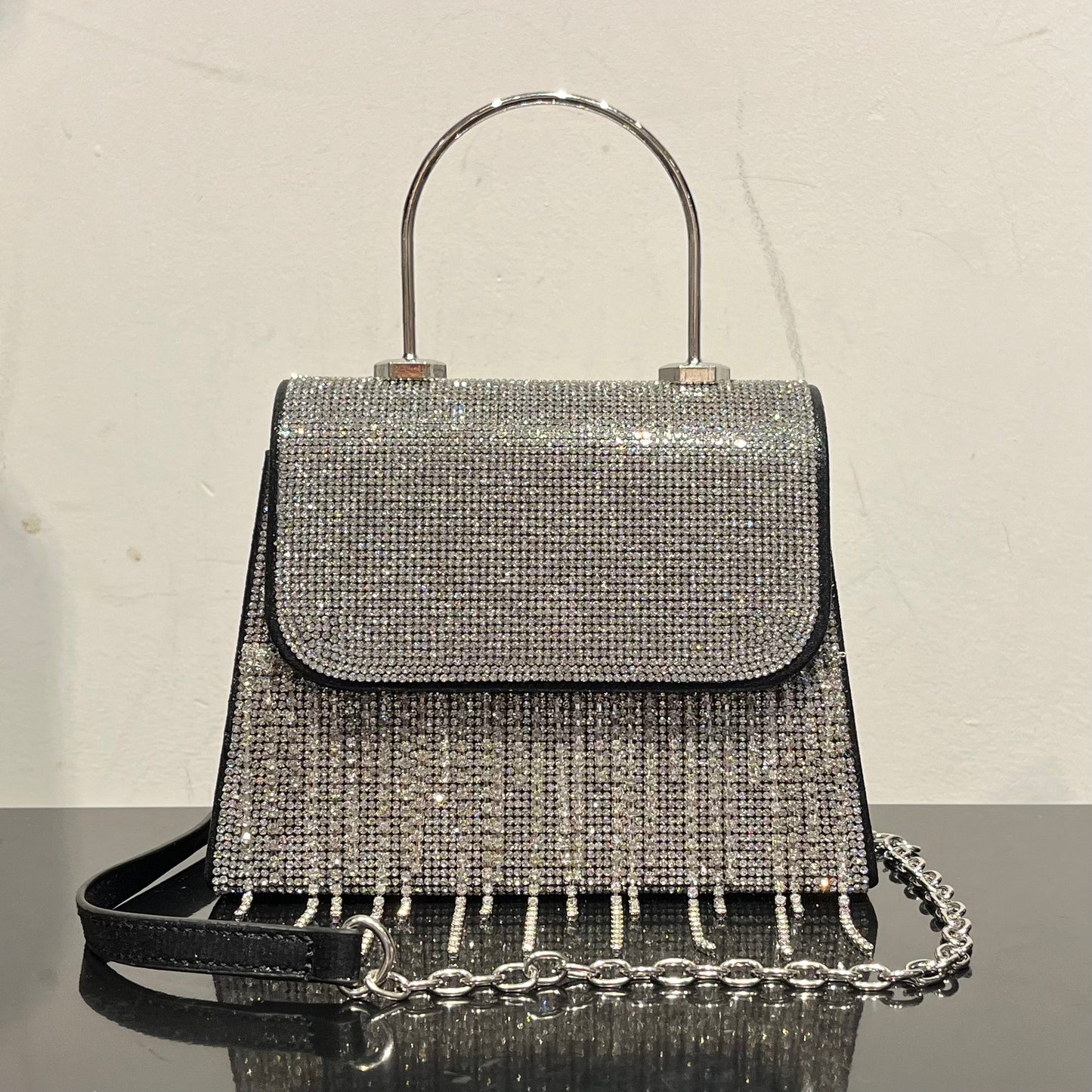 Rhinestone Fringe Purse