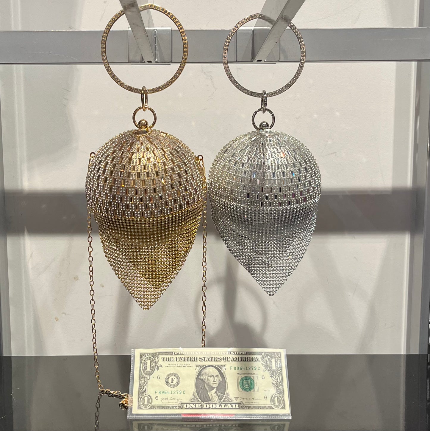 Rhinestone Ball Clutch